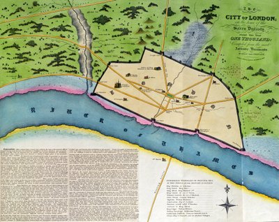 De stad Londen in de tijd van de Saksische dynastie, rond het jaar duizend, uitgegeven door William Darton, Londen door English School